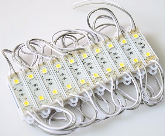 Micro Módulo Resinado /2 LED por pastilha /Branco Quente /500un