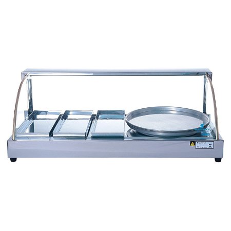 ESTUFA ELÉTRICA QUENTE VIDRO CURVO 3 BANDEJAS C/ 1 PORTA PIZZA – LINHA LUXO  - SUPRITECS - REF. 505