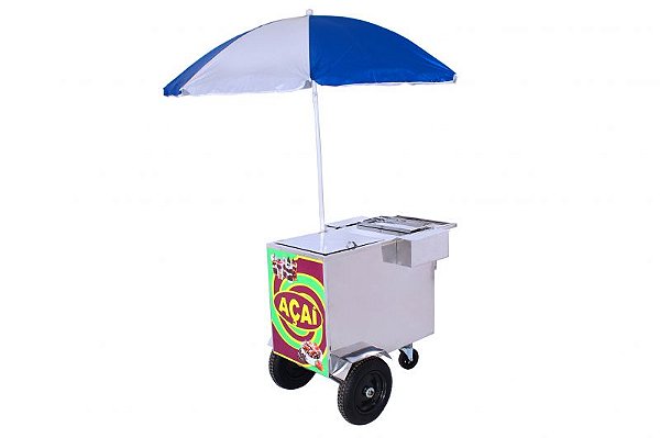 Carrinho de Açaí com Guarda-sol - 55 Litros