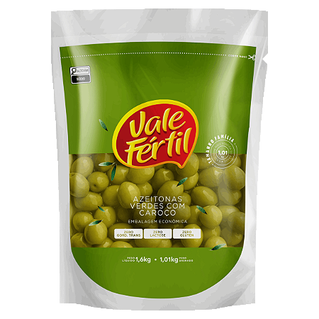 Azeitona Verde Inteira Com Caroço - 1 kg