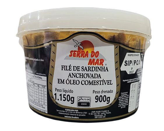 Fillet de Peixe Anchovado ao Óleo - Sardinha 900 gr