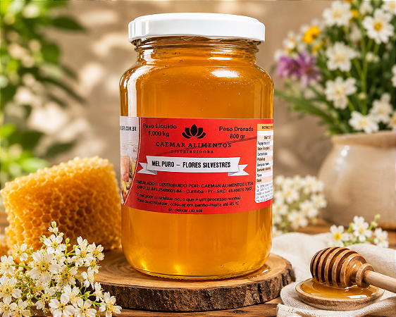 Mel Puro 100% Natural sem Conservantes - 1 kg