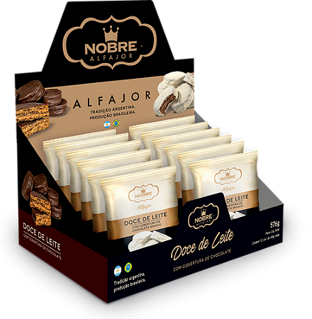 Alfajor Doce de Leite C/ Chocolate Branco 50 gr - Cx 12 unidades - Nobre