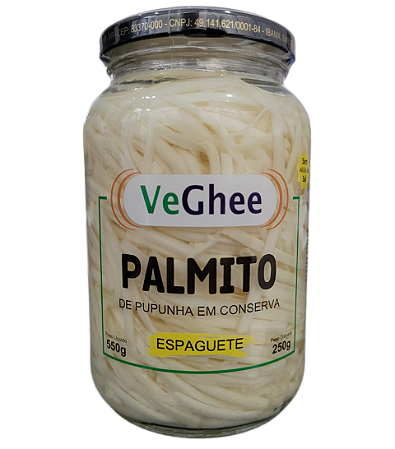 Palmito de Pupunha em Conserva - Espaguete 250 gr
