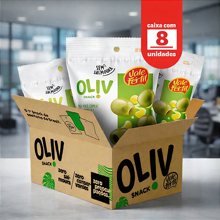 Kit 8 Snack De Azeitonas Temperada Sabor Provençal, Chille e Natural 50g