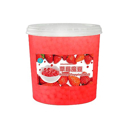 Bubble Tea - Popping Boba - Sabor Morango - 3,4kg