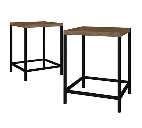 Conjunto 02 Banquetas Baixas Vermont/Preto