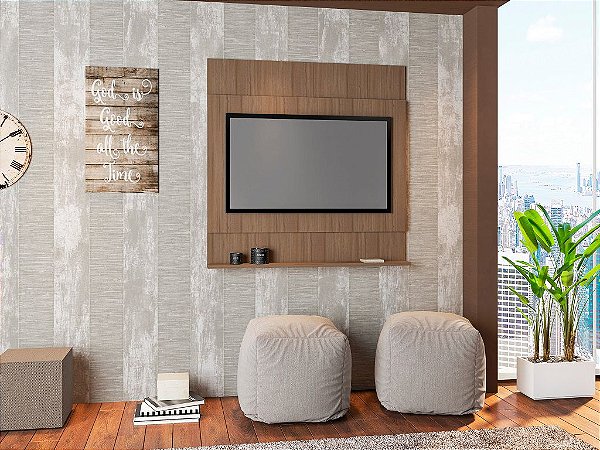 Painel Parede Com Prateleira Para Tv Até 36" Ontário Montana