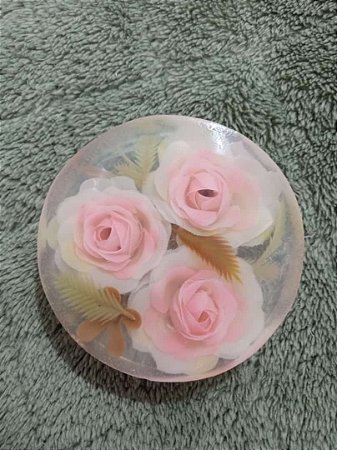 1/10/30 Lembrancinha em sabonete perfumado com rosa artificial dentro. Lembrancinha para casamento e outras ocasiões.