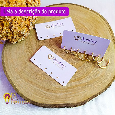 Tag trio de argolinha/ brinco 6x3cm