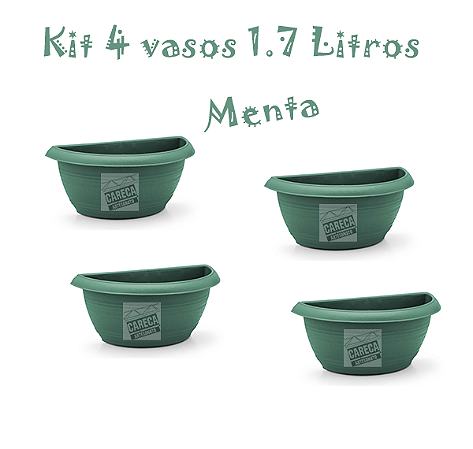 Vaso plastico meia lua 1.7 litros kit 4 vasos