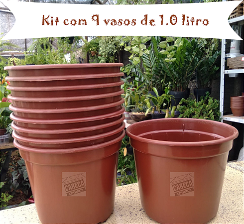 Vaso plastico redondo 1.0 litro kit 9 vasos