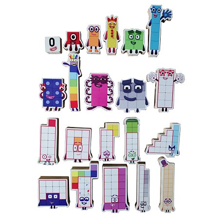 Personagens Numberblocks 0 a 20 em madeira - Brinca Mais