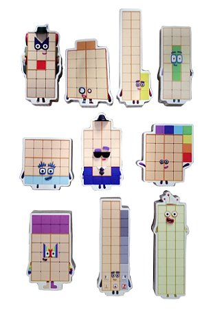 Personagens Numberblocks 21 ao 30 em madeira - Brinca Mais