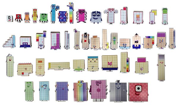 Numberblocks Bonecos de Madeira 47 peças