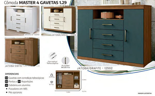 Cômoda Master 4 Gavetas 1.29