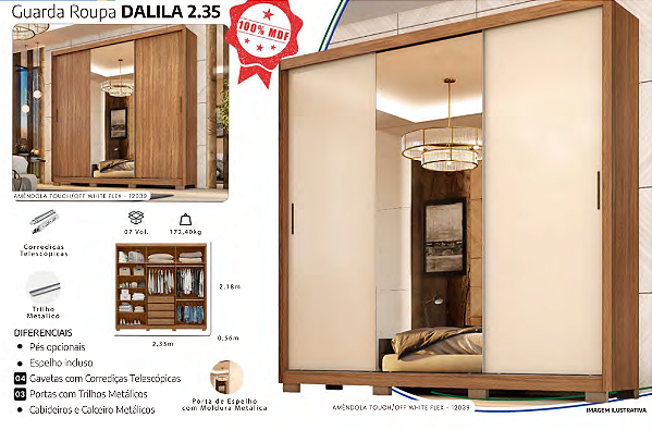 Guarda Roupa DALILA 2.35