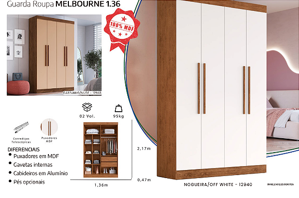 Guarda Roupa MELBOURNE 1.36