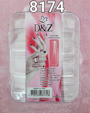 Postiça Bailarina D&Z Alongada Transparente 100un modelo 8174