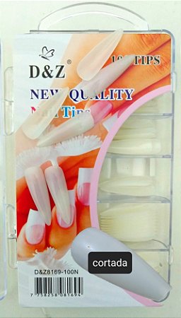 Unha Postiça STILETTO Kit com 100 unidades leitosa