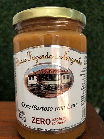 DOCE PASTOSO COM LEITE FAZENDA DO ENGENHO ZERO ADIÇÃO DE AÇÚCAR