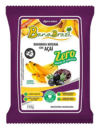 BANANADA NATURAL COM AÇAÍ ZERO AÇUCAR BANABRAZIL