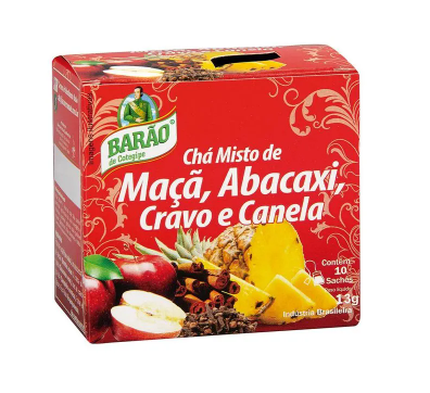 CHÁ MISTO -MAÇÃ ABACAXI CRAVO E CANELA (10 SACHÊS)