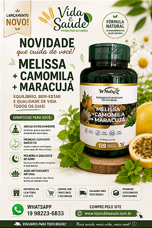 MELISSA CAMOMILA MARACUJÁ - 120 CAPSULAS
