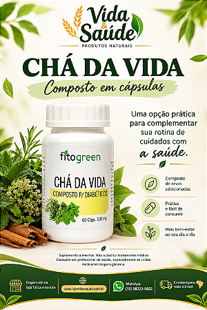 CHÁ DA VIDA 60 CAPSULAS