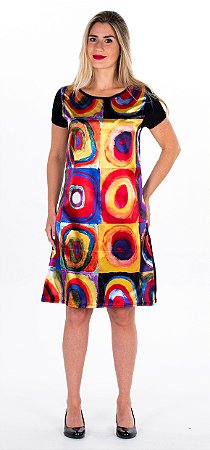 Vestido Cetim Escala de Cores - Kandinsky