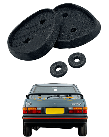 Calço Borracha Aerofólio Kit 4 Peças Gol Gti Gts Gl Cl Gt 1991 ao 1994