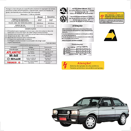 Kit Adesivo Capo e motor Gol  Parati Voyage Saveiro Quadrado 87 A 94
