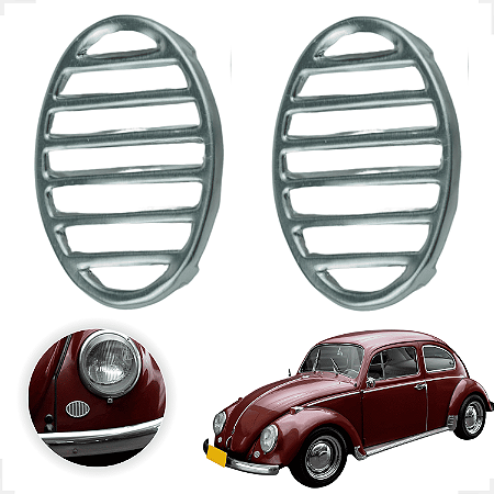 Par De Grade Buzina Cromada Fusca De 1960 A 1970 - Gradinha