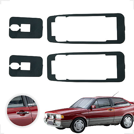 Kit Calço Borracha Acabamento Maçaneta Externa Gol Quadrado Voyage Saveiro Parati