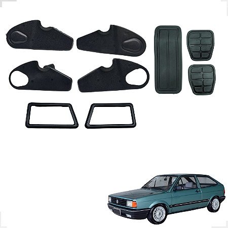 Kit Acabamento Maçaneta Interna Gol Quadrado Preto 88/96