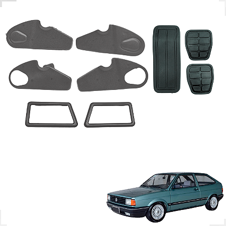 Kit Acabamento Maçaneta Interna Gol Quadrado Cinza 88/96