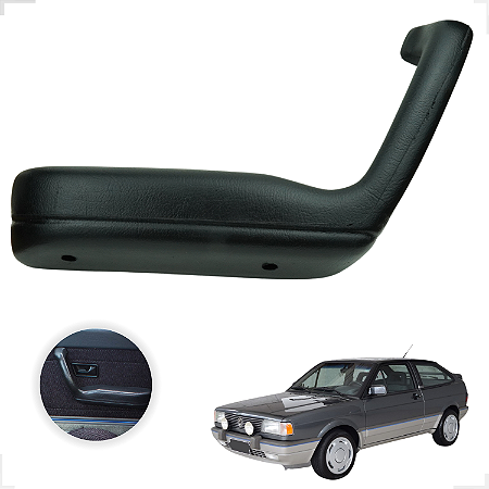 Puxador Porta Direito Preto Gol Gti Gl Gls Quadrado 85/94
