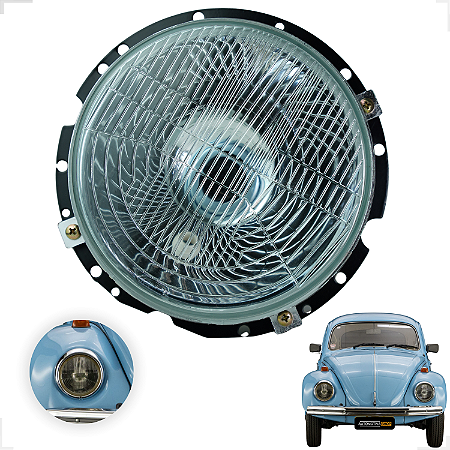 Farol Vw Fusca Kombi Carcaça Ferro Com Meia Luz Ambos Lados