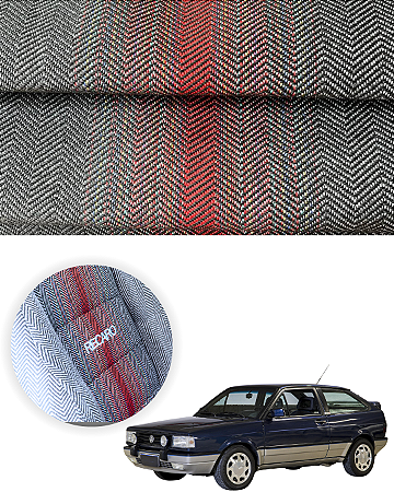 Tecido Banco Recaro Gol Volkswagen Laguna Vermelho 6mt