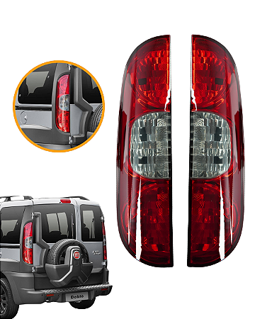 Par Lanternas Traseira Doblo 10 A 21 Fiorino 14 A 23 Fumê