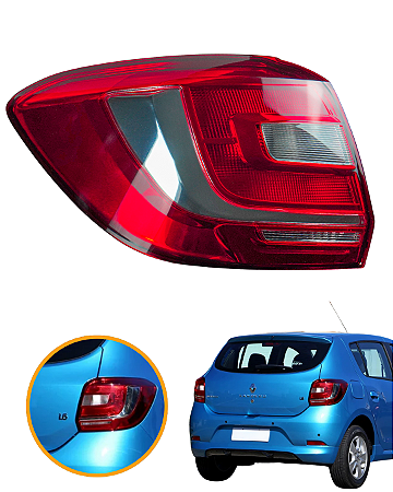 Lanterna Traseira Sandero 2015 2016 2017 2018 2019 Bicolor Esquerdo/motorista