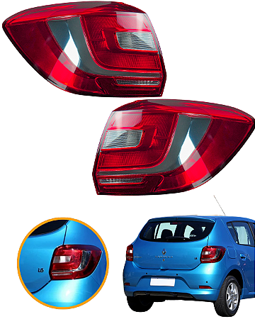 Par De Lanterna Sandero Traseira 2015 2016 2017 2018 2019