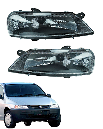 Par Farol Principal Celta 2000 2001 02 À 2006 Mascara Negra Ambos Lados