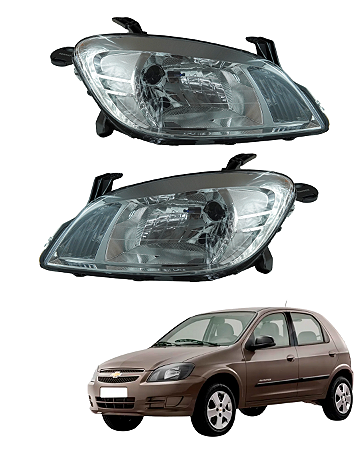 Farol Dianteiro Celta Par Lente Cristal 2007 2008 2009 2010 2011 2012 2013 a 2016 Ambos Lados