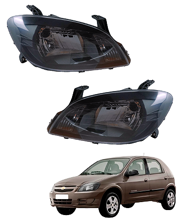 Farol Dianteiro Celta Mascara Negra Par - 2007 A 2016 Ambos Lados