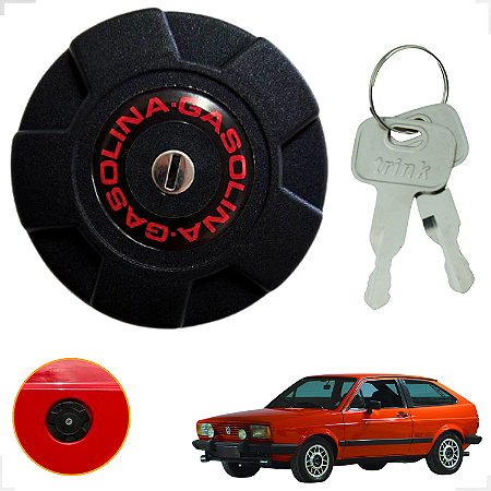 Tampa do Tanque Combustível Volkswagen Rosca Com Chave e Adesivo Gol Kombi Saveiro