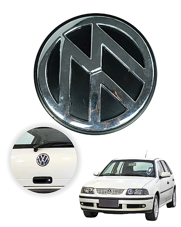Emblema Grade Tampa Porta Malas Logo Volkswagen Gol G3 Bola 99 00 01 A 05 Preto E Prata