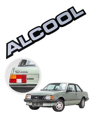 Emblema Álcool Grade Motor Original Detalhe Chevrolet Monza Chevette Opala 1985 a 1990