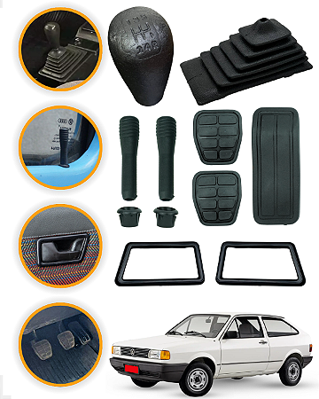 Kit Coifa Manopla Pedais Moldura Gol Parati Saveiro Voyage 87 A 94