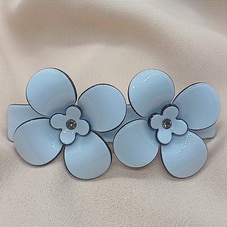 Prendedor Flor Dupla Cinza